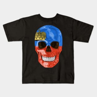 Liechtenstein Flag Skull - Gift for Liechtensteiner With Roots From Liechtenstein Kids T-Shirt